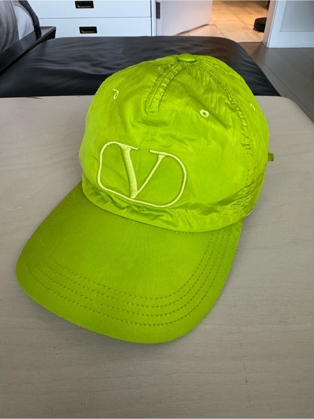 LOW START!! Valentino  Neon Green Logo Baseball Cap - Picture 9 of 10